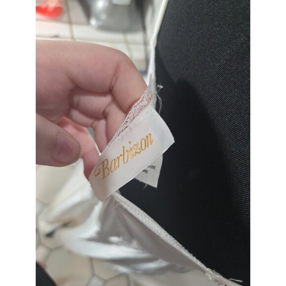 Barbizon VTG Dainty Maxi Slip Floral White Lace Feminine Romantic Sz Large - Picture 5 of 6